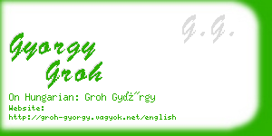 gyorgy groh business card